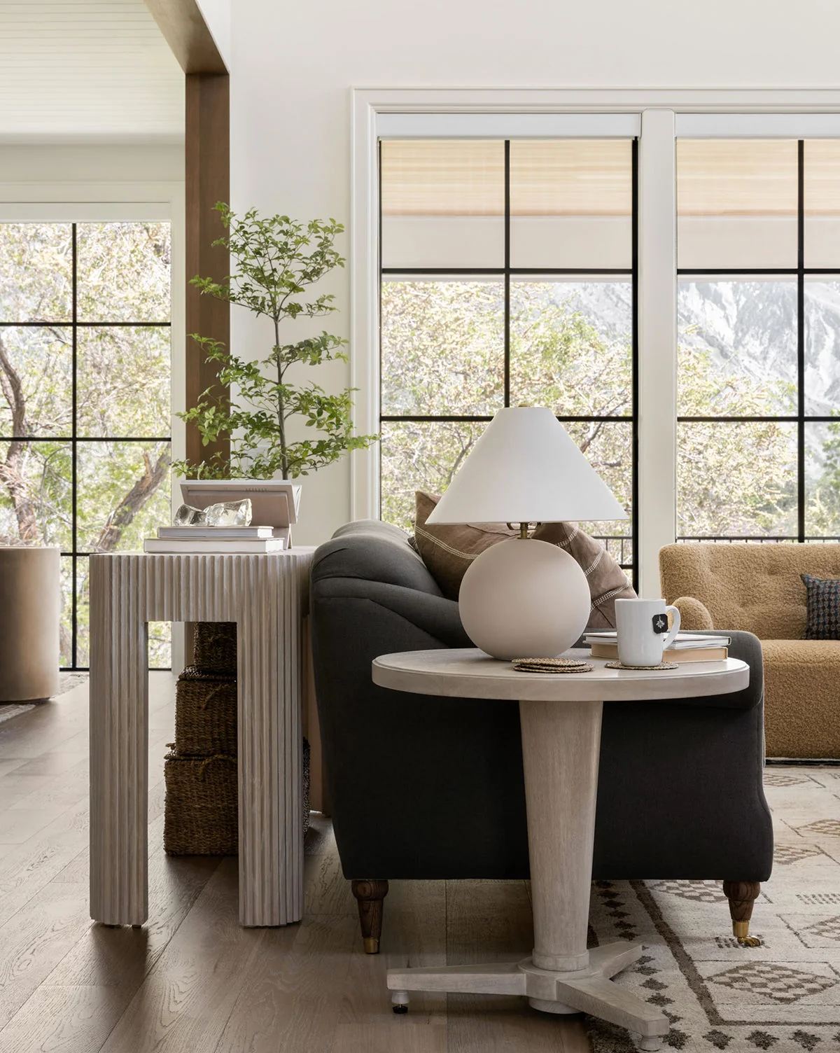 Modern Wood Side Table with Organic Form for Living Room