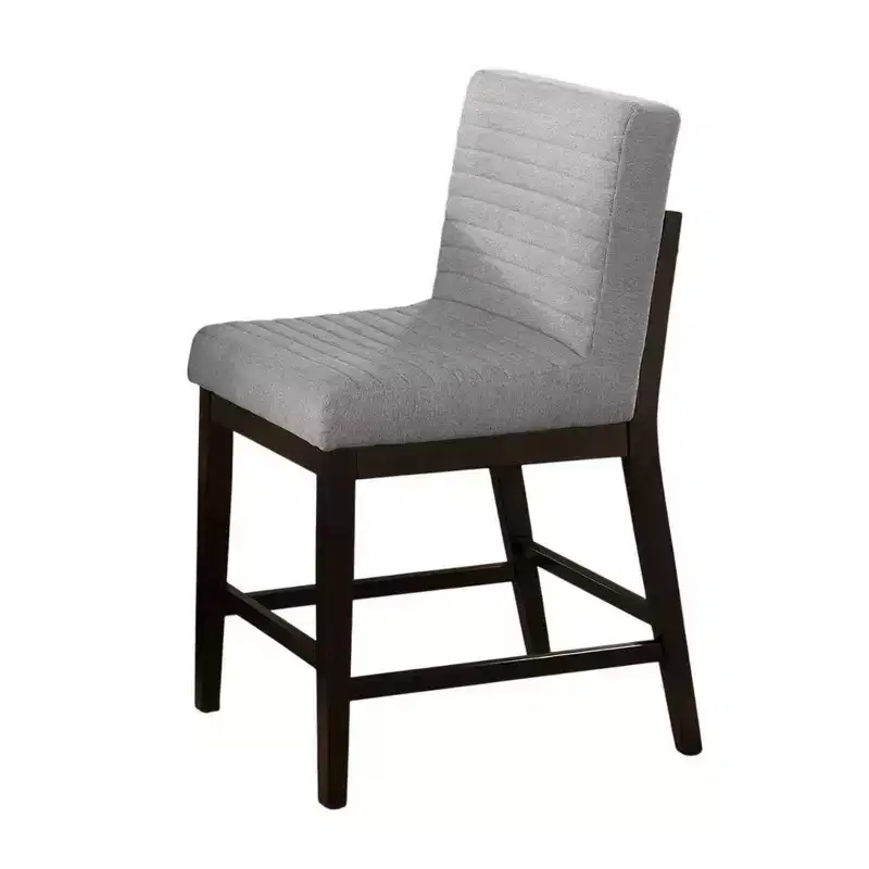 Linen and Rubberwood Counter Height Chair Set of 2