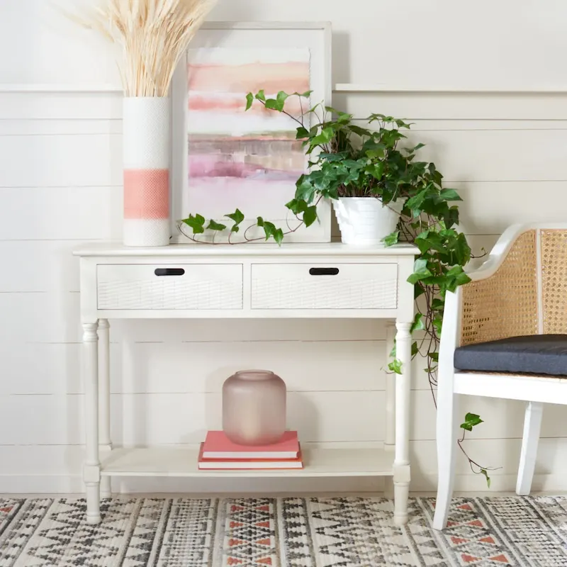 SAFAVIEH Lucetta 2-Drawer Console Table - 35.5 W x 13 L x 29.5 H - 36Wx13Dx30H