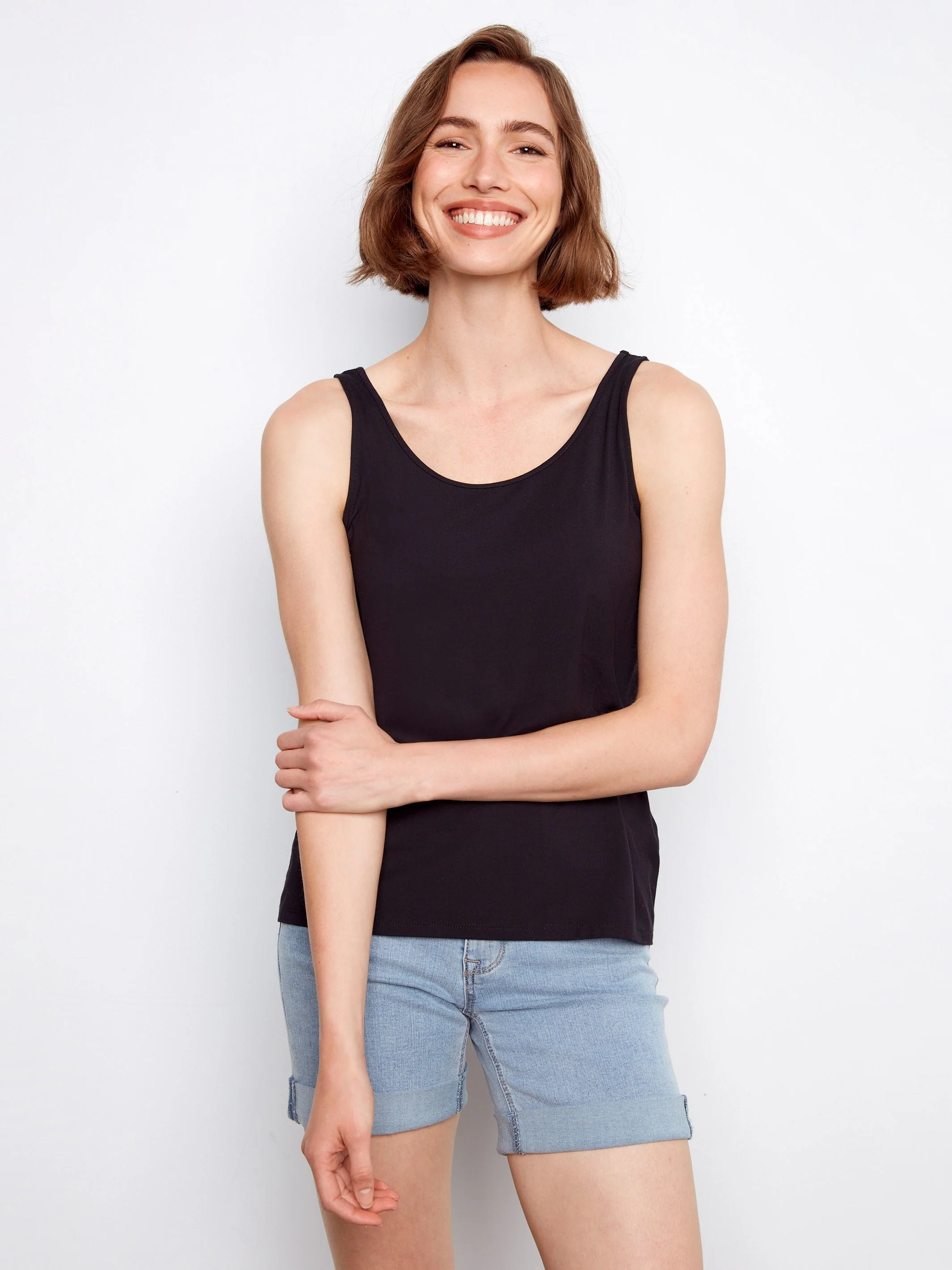 Reversible Soft Fabric Cami - Black