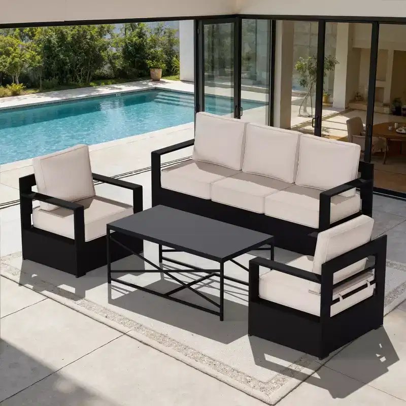 UPTIOT 4-Piece Outdoor Patio Conversation Set