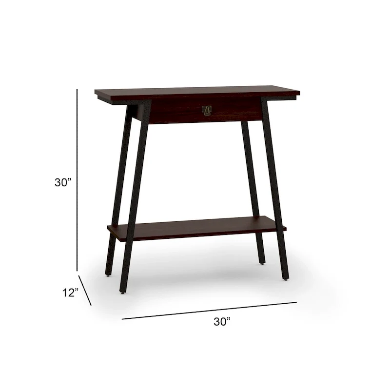 Leick Home Empiria Wood Console Table with Drawer and Metal Frame