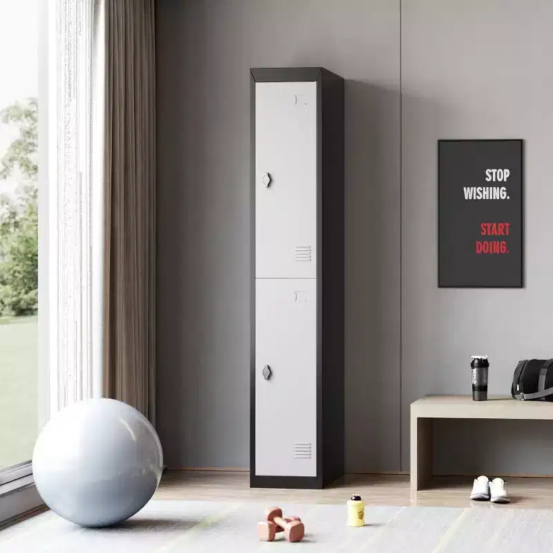 72 Lockers for Employees Students with Shelves, Metal Storage Steel Locker for School, Office, Gym, Home and Warehouse, Grey+Black