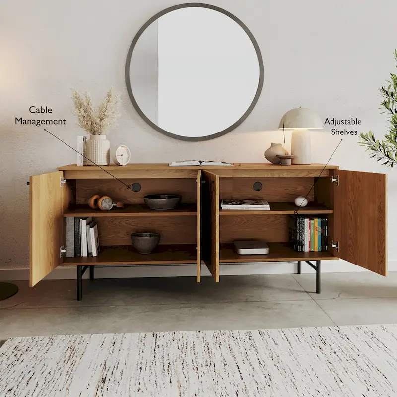 63 Wide Sideboard with Geometric Design