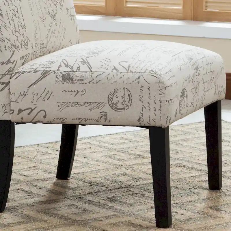 Roundhill Furniture Botticelli Upholstered Slipper Accent Chair