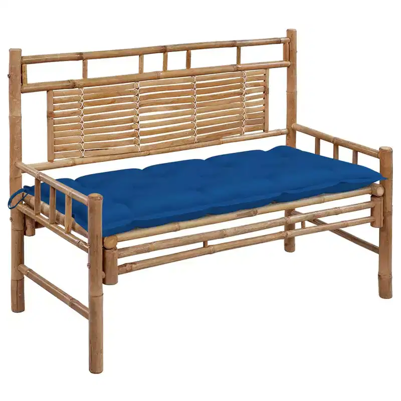 Garden Bench Natural Bamboo Bamboo and 100% polyester 47.2 in