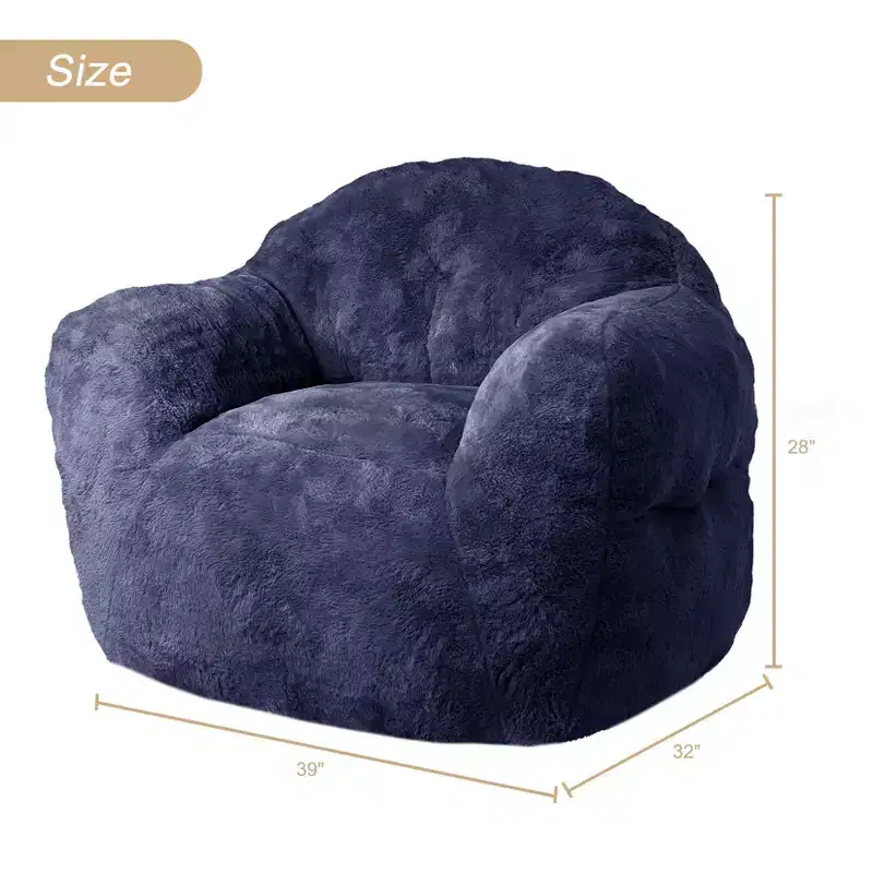 GustoWave Extra Large Bean Bag Chair for Bedroom & Living Room, Blue