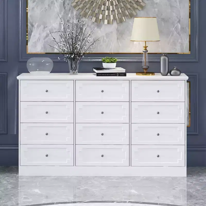 12-Drawer Large Dresser Storage Cabinet, Large Capacity Organizer for Multi-Room Storage & Decor