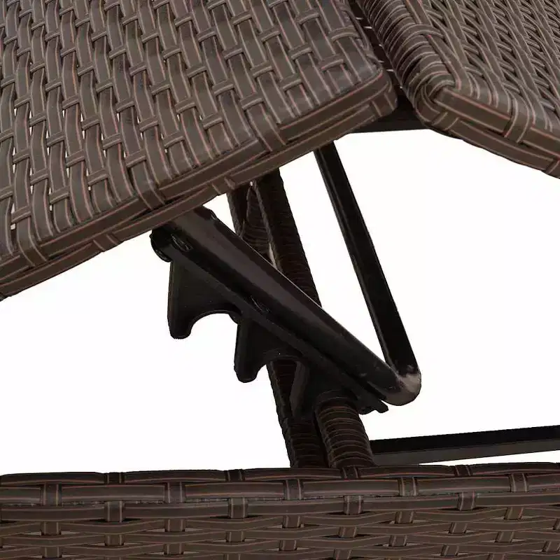 vidaXL Patio Sun Lounger PE rattan Extra Long Adjustable Footrests