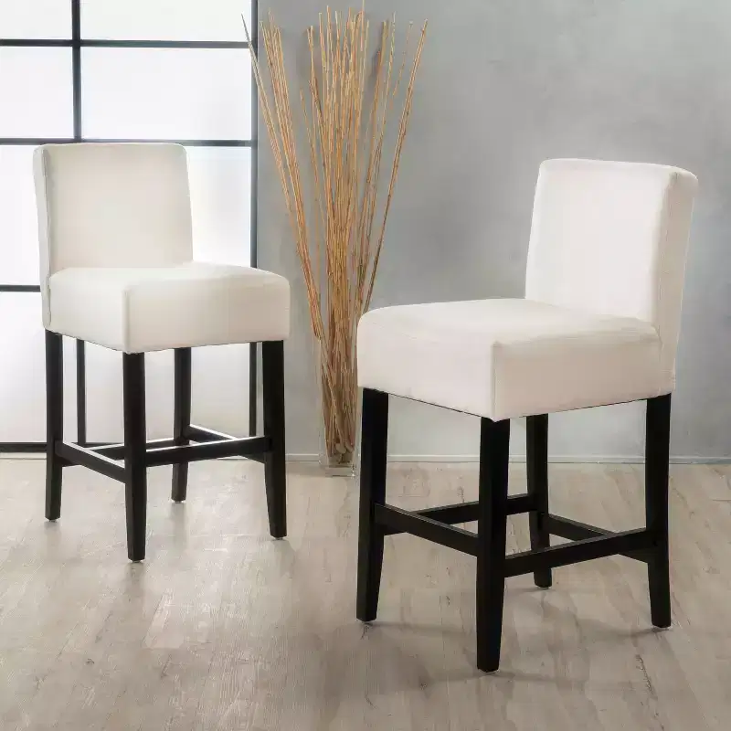 MAYEERTY Set of 2 Zuma KD Counter Stools, Detachable Design Bar Height, Kitchen Bar Seating