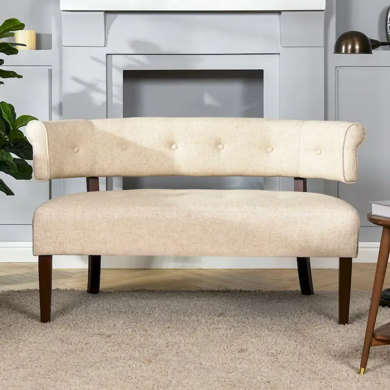 Jared 51 Modern Recessed Arm Tufted Bench Settee