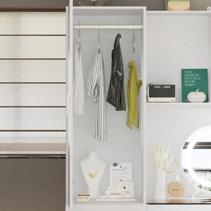 Wardrobe & Desk - Space-Saving Bedroom Make Vanity Table