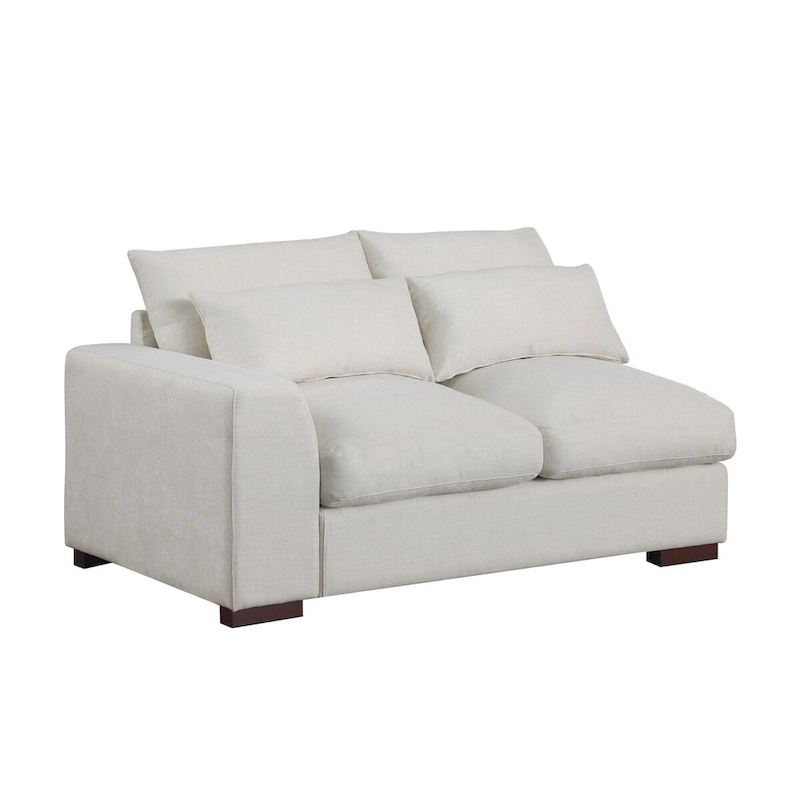 Tatman Linen Blend Sectional with Two Ottomans - 123.24W x 37.8D x 34.25H