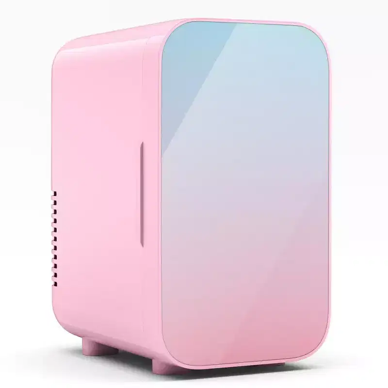 Morfone 6L Pink Mini Fridge 110V AC/12V DC Home & Car Use Dual Temperature Control For Skincare Products Snacks and Beverages