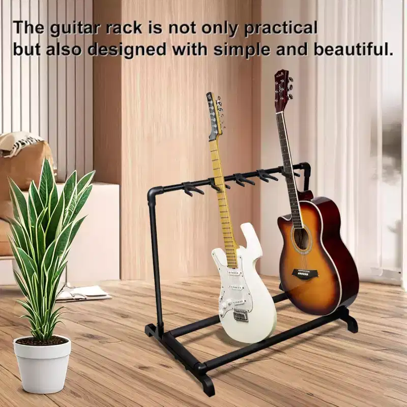 Multi Guitar Stand Rack, Folding Multiple Guitars Stand, Portable Guitar Holder, Guitar Display Holder for Guitar & Bass (5 Holder/7 Holder)
