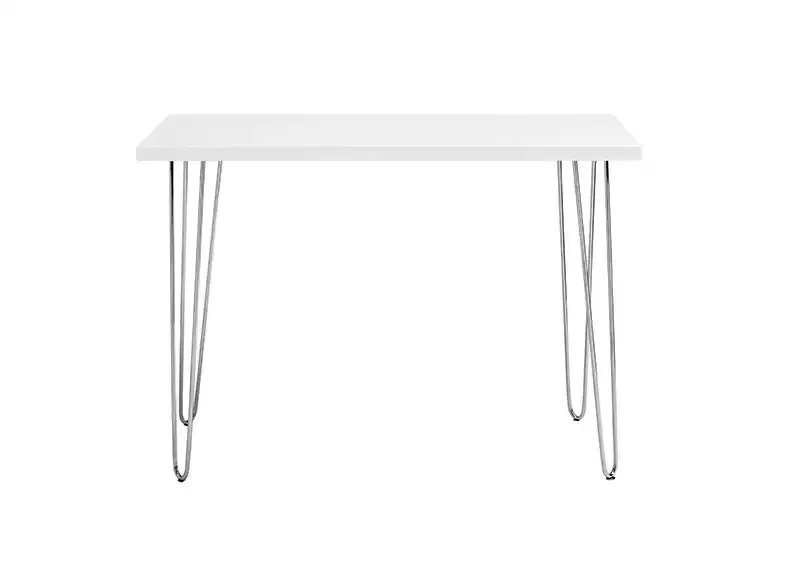 GDFStudio Ralph Modern Wood Writing Desk with Chrome Hairpin Legs