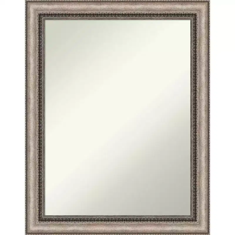 22 x 28 Non-Beveled Lyla Ornate Wall Mirror with Frame, Silver - Amanti Art: Includes Mounting Hardware