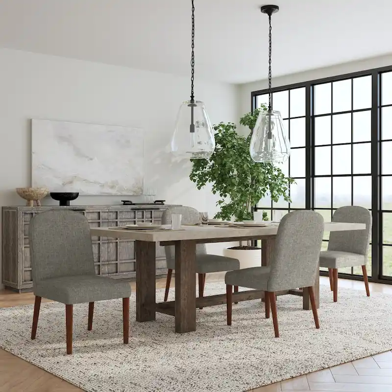 HomePop Rounded back Upholstered Dining chair-Single Pack