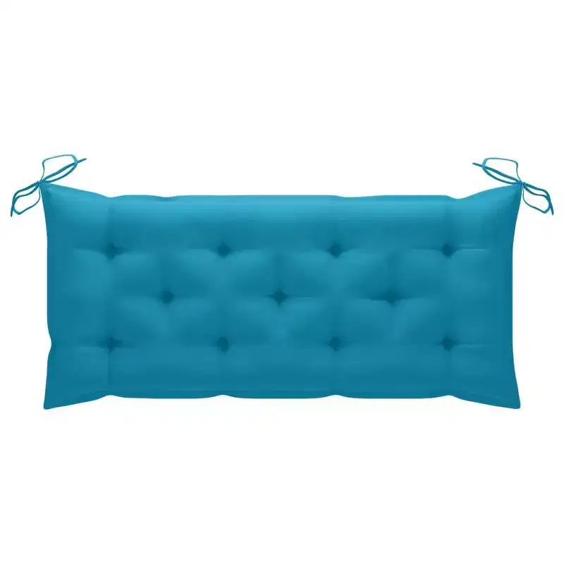 Garden Bench Light Blue Cushion, Natural Bamboo Bamboo 47.2 in