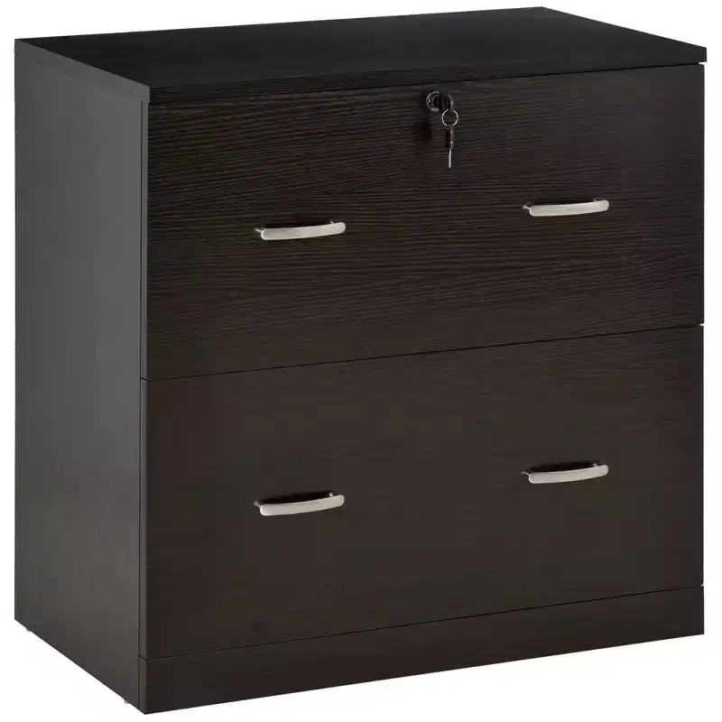Vinsetto 2-Drawer File Cabinet with Lock and Keys, Vertical Storage Filing Cabinet with Hanging Bar for Letter Size, Home Office