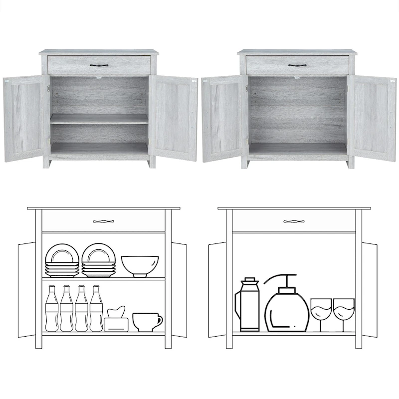 AVAWING Kitchen Sideboard Buffet Cabinet Entryway Cupboard Server