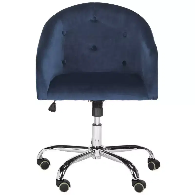 Amy Tufted Swivel Office Chair - Height Adjustable - OCH4500 - Navy/Chrome - Safavieh