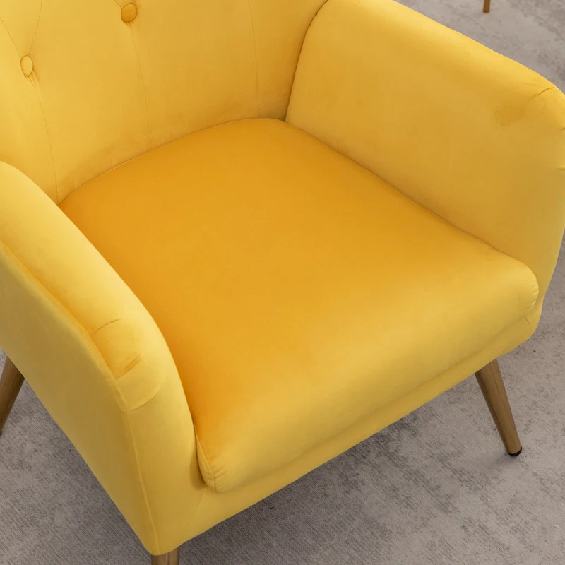 Roundhill Furniture Sovarol Velvet Button-Tufted Wing Back Accent Chair