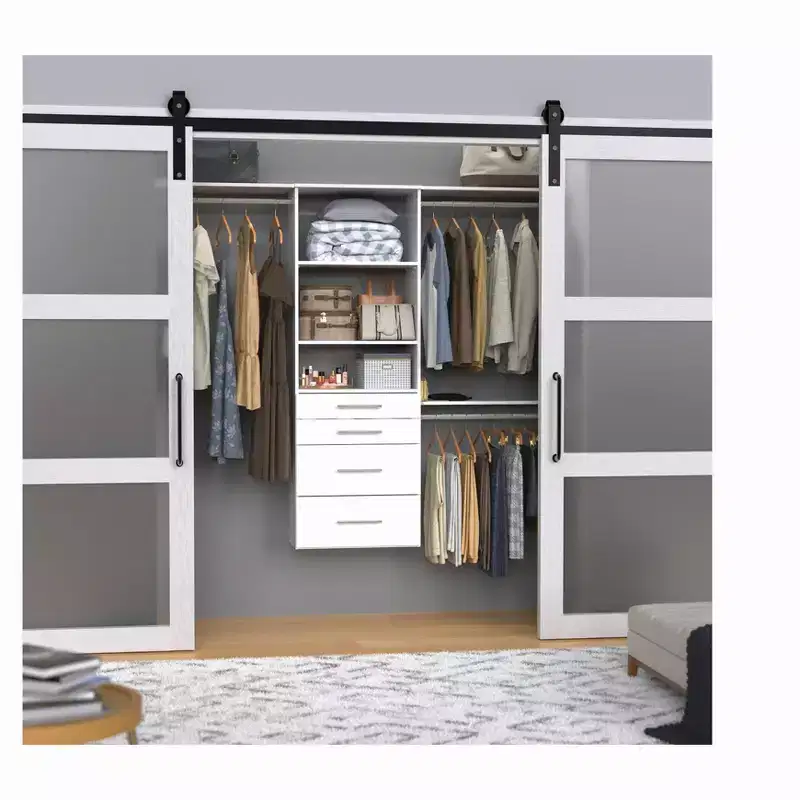25 in. Hanging Tower with 3 Top Shelves & 4 Modern Drawers