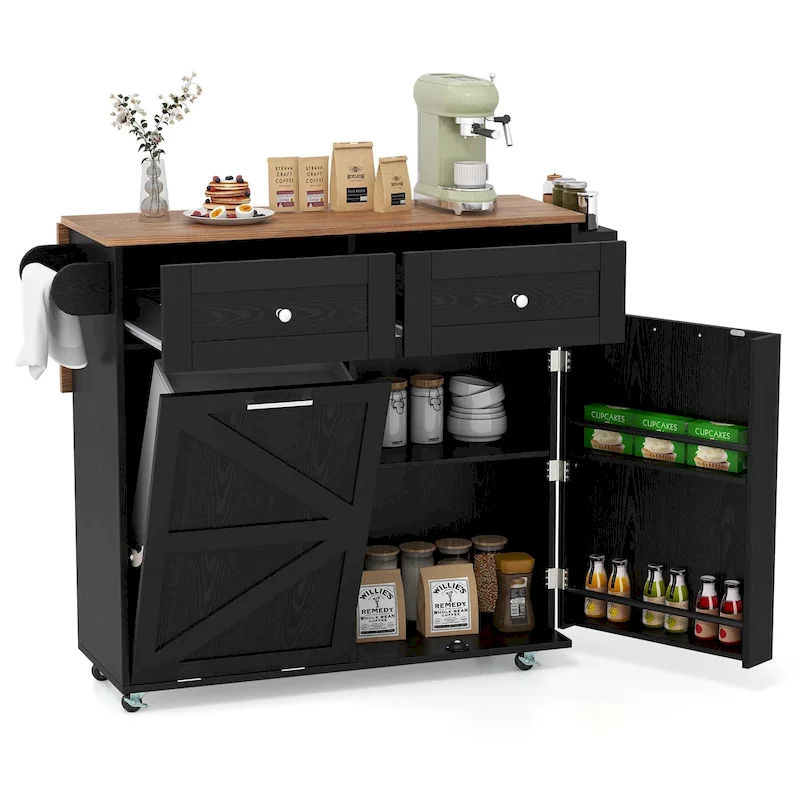 Rolling Kitchen Island Cart with Drop Leaf - See Details