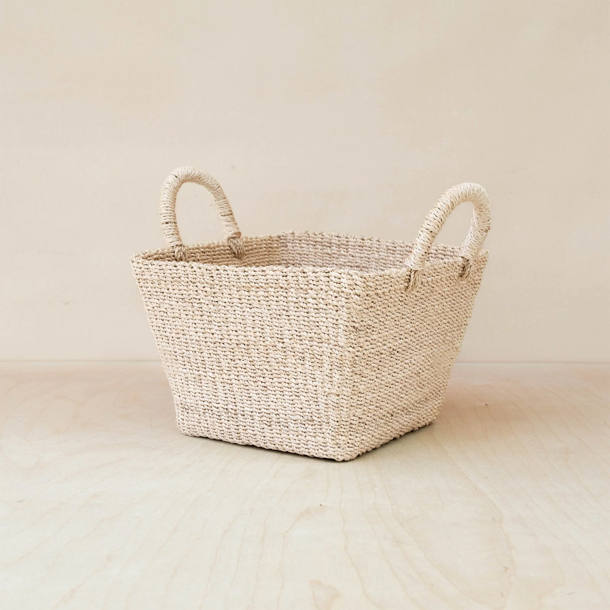 Tapered Square Tabletop Basket - Abaca Basket