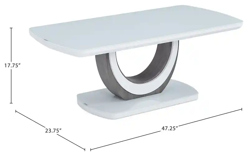 47.25 Modern Coffee Table - White and Grey