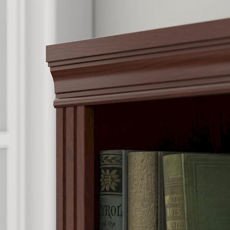 A five-tiered bookcase, two-piece set.