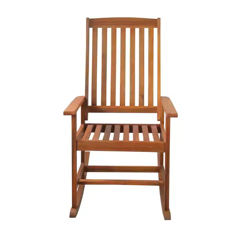 Northlight 43 Wood Outdoor Patio Rocking Chair - Honey Brown