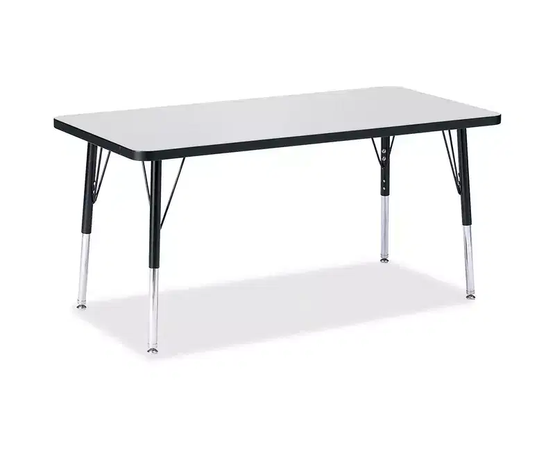 Jonti-Craft Berries Elementary Height Color Edge Rectangle Table (24 x 48) in Black