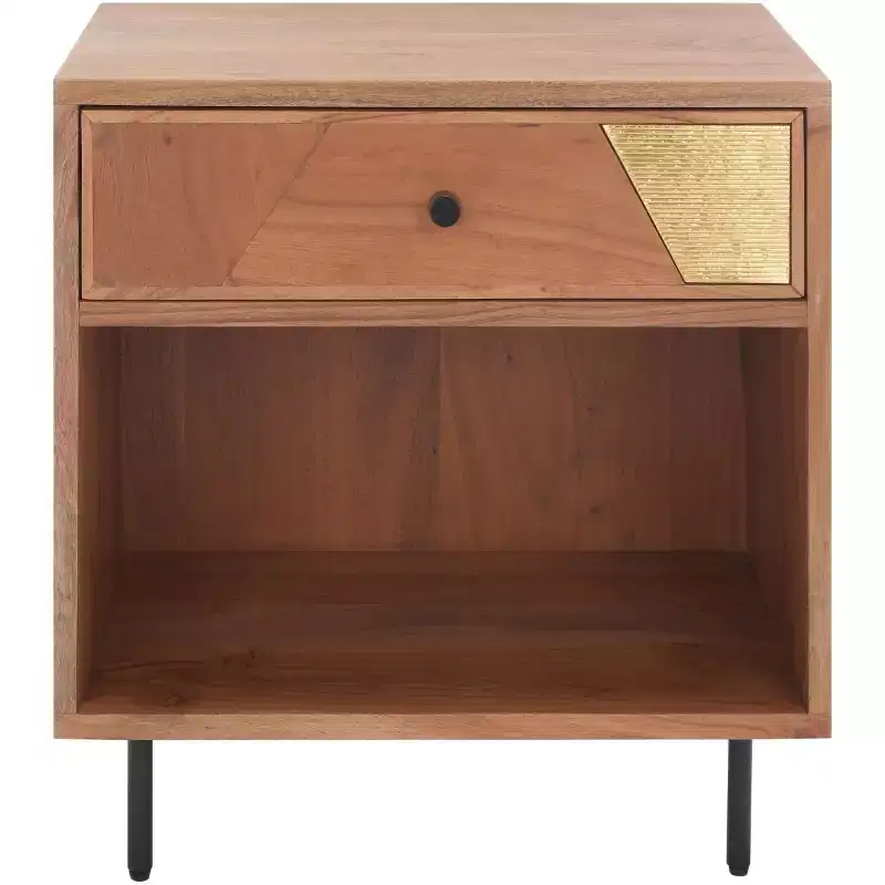 Benford 1 Drawer Nighstand - NST9010 - Natural/Gold - Safavieh