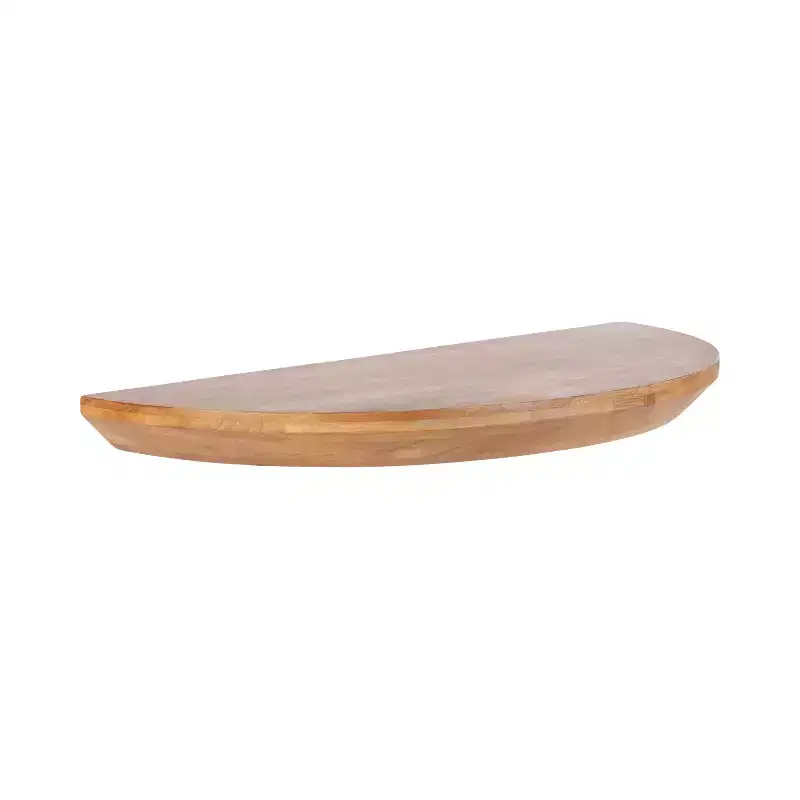 Half Circle Wood Floating Console Table, 28x3x14, Natural