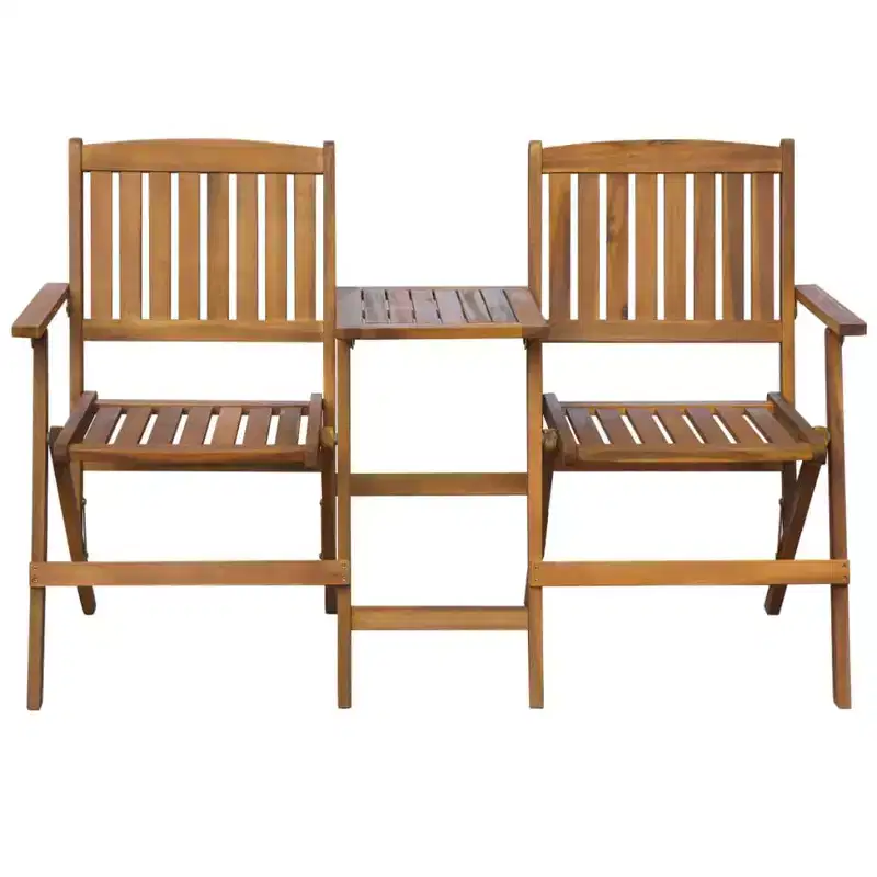 Folding Garden Bench Brown Solid acacia wood Medium Foldable