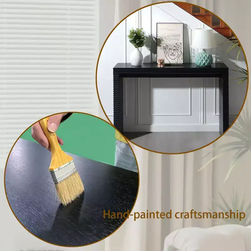 Modern Console Table with Ribbed Base