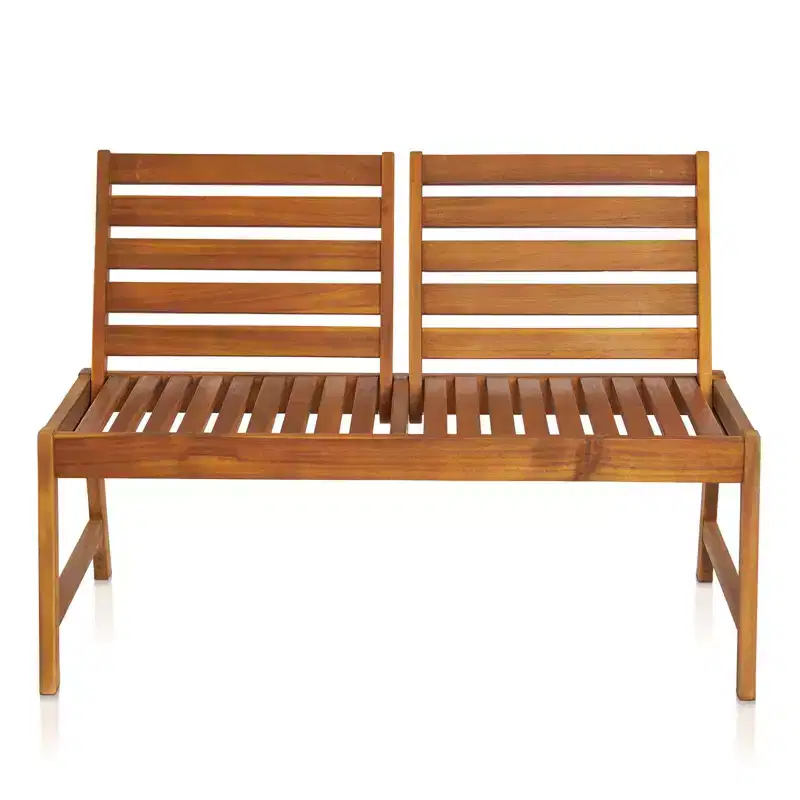 Karl Home | 49.6 in. Solid Wood Outdoor Bench with Adjustable Back