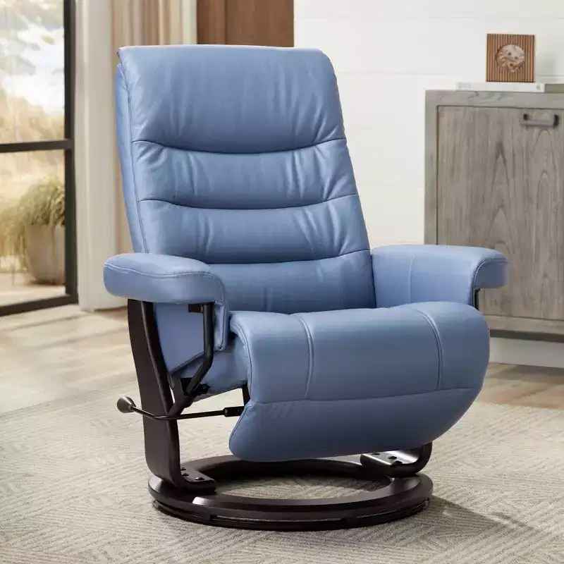 Faux Leather Adjustable Swivel Recliner