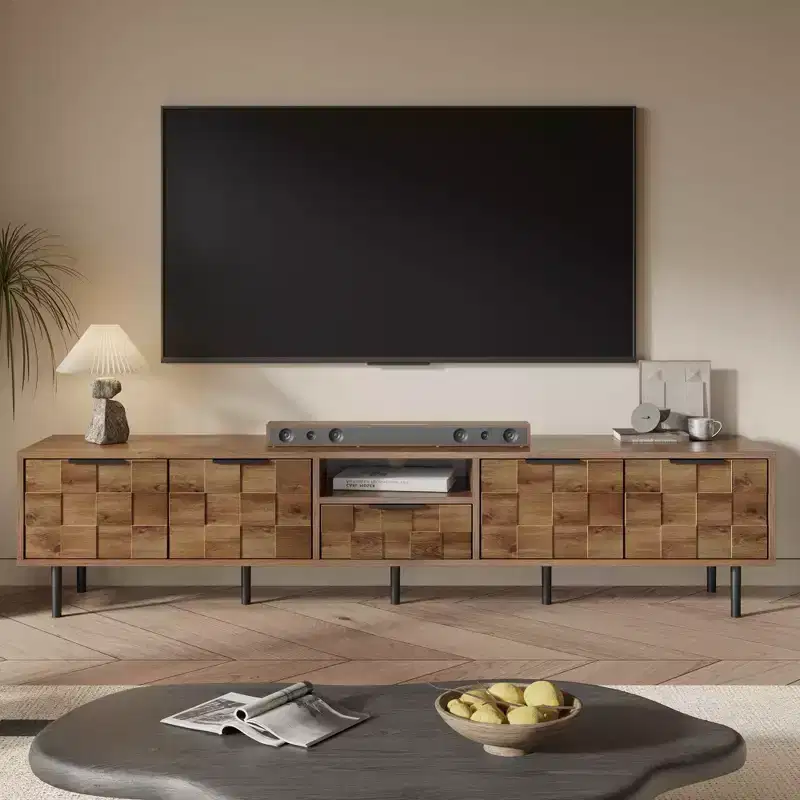 78 Inch TV Stand for 85/75/65 Inches TV TV Consoles for Living Room Entertainment Center Wood TV Media with Storage