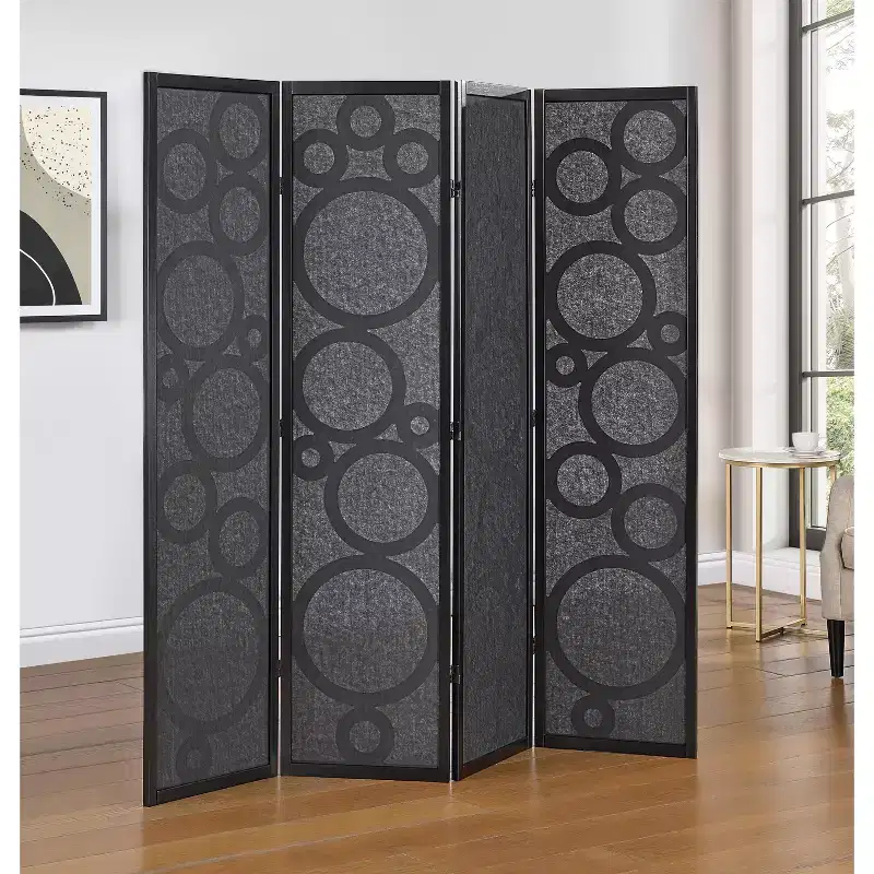 Wood Non-Woven Fabric 4-Panel Folding Room Divider 69.4