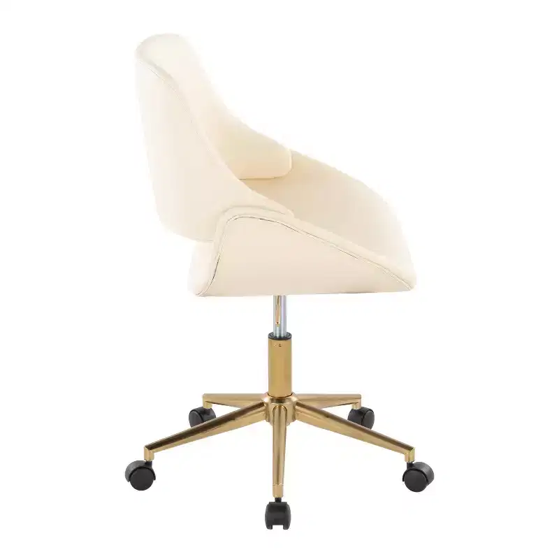 LumiSource Fabrico Office Chair Gold/Cream PU