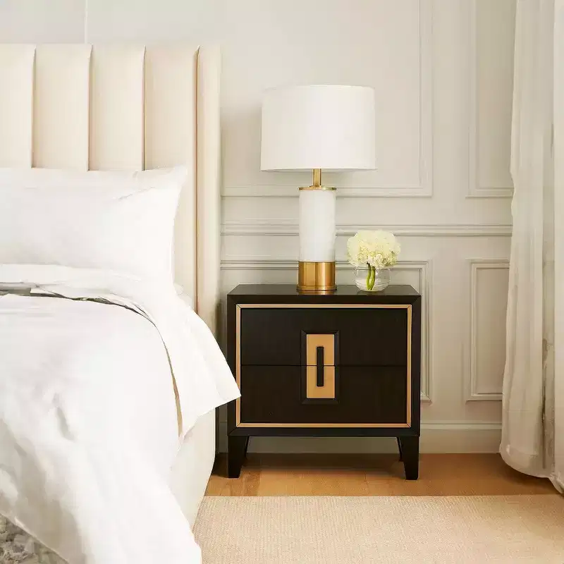 Nightstand, 2 Drawers,27 Inch
