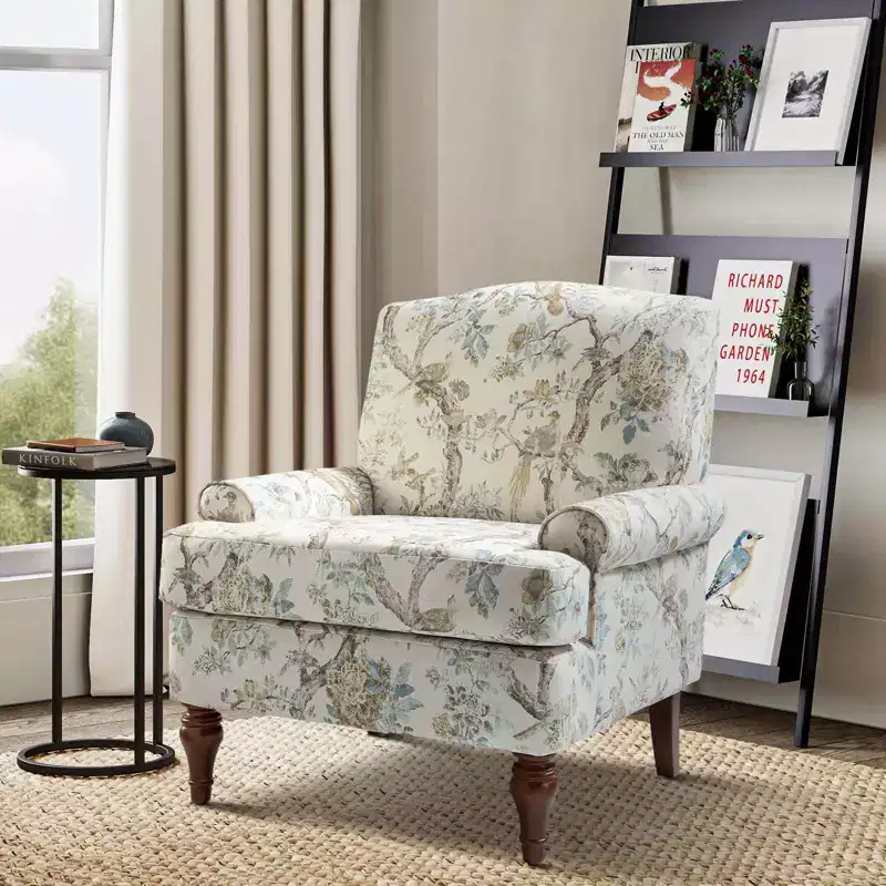 comfy Livingroom Armchair with Solid Wood Legs