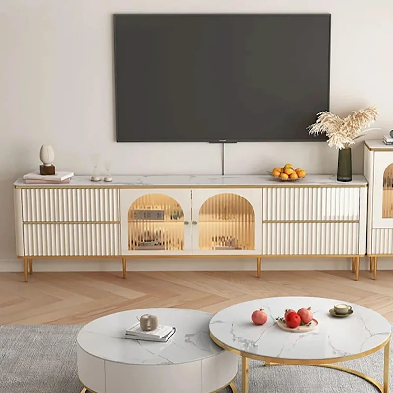 JASIWAY Light Luxury Modern Rectangle TV Stand