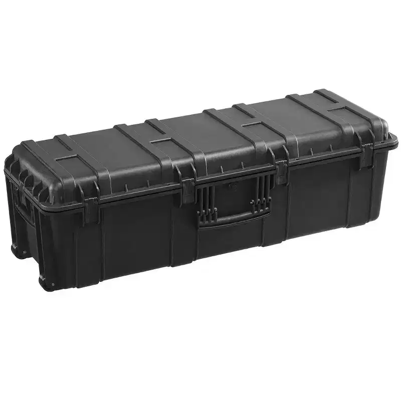 VEVOR Weatherproof Hard Case, Heavy Duty Protective Dry Box Case with Pre-Cut Foam & Retractable Pull Handles for Travel, Hunt, Military, Black