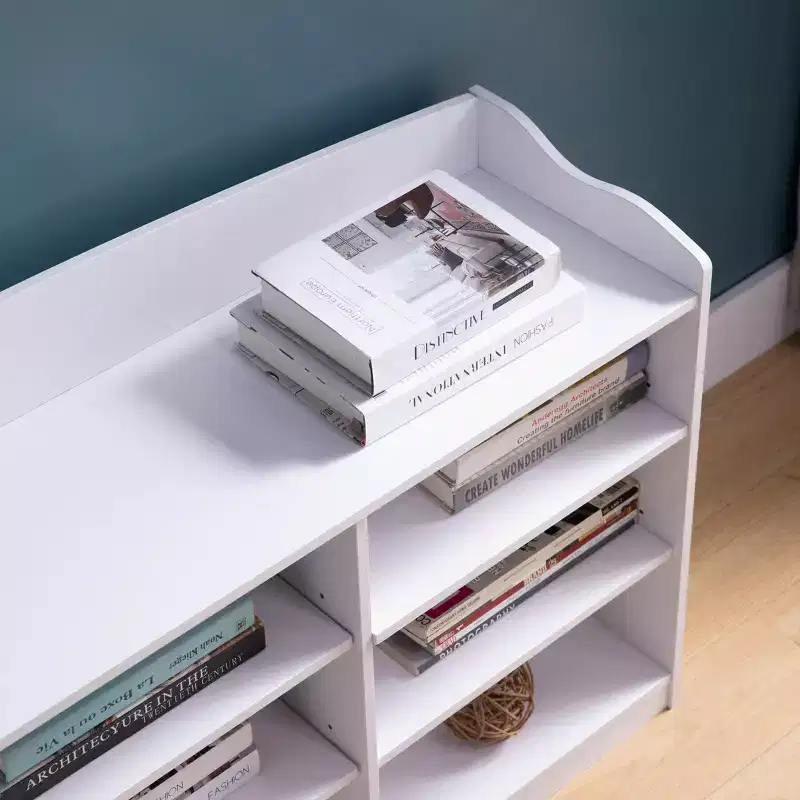 Modern Shoe Cabinet with Nine Shelves, Display Cabinet for Living Room, Entryway, Hallway, White