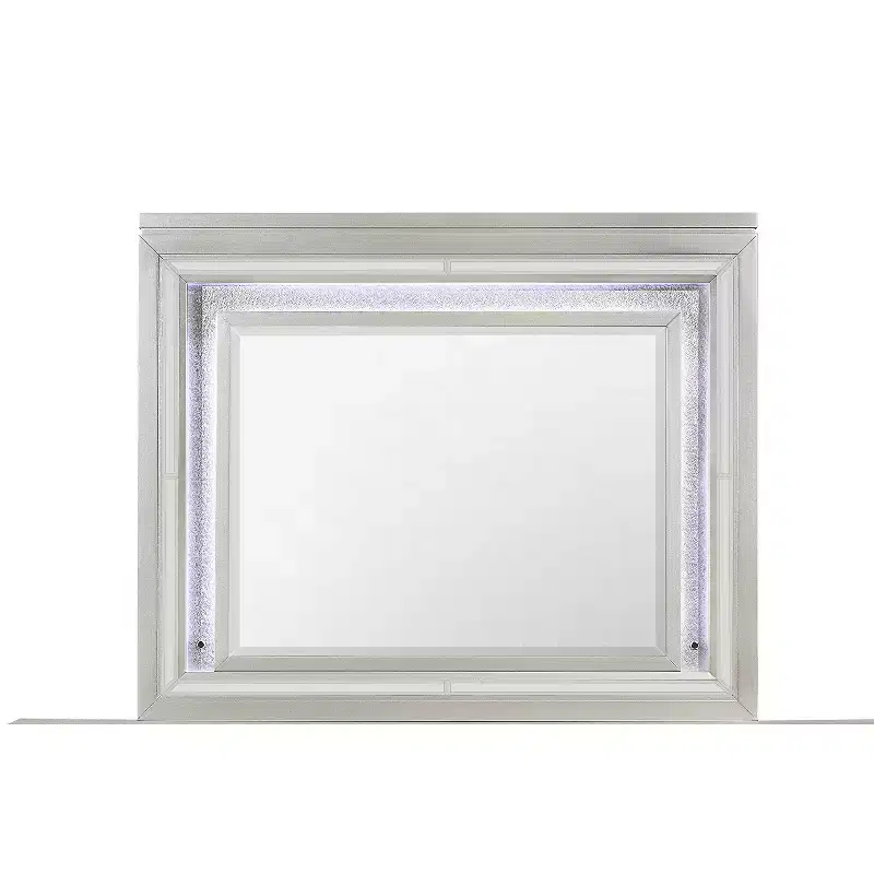 Champagne Transitional Bedroom Wall Mirror – Elegant Frame, 60