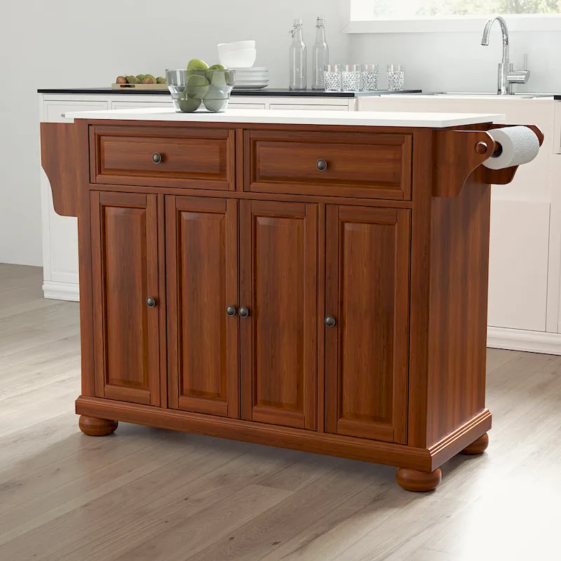 Crosley Alexandria Granite Top Full Size Kitchen Island/Cart - 52 W x18 D x 34 H
